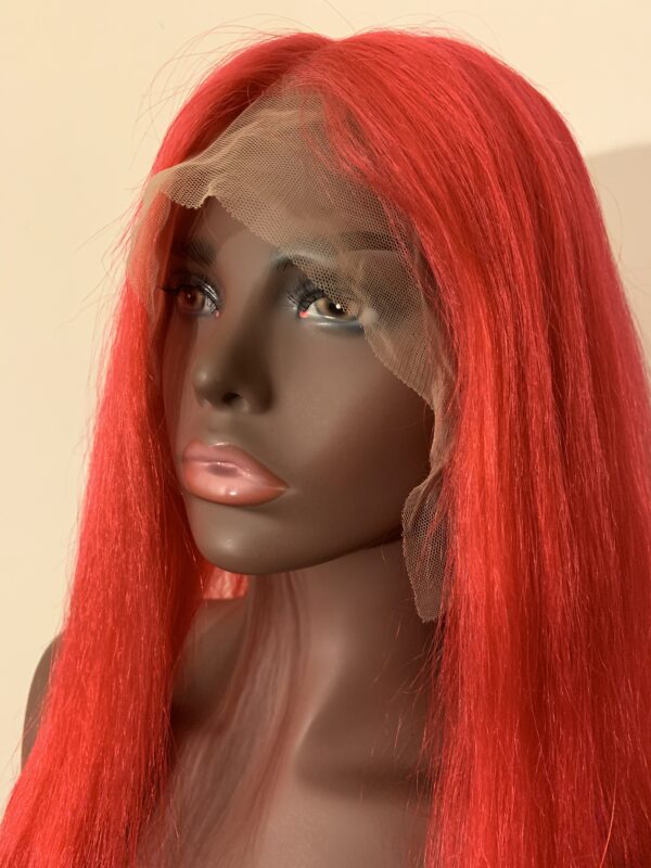 Red Human Hair Lace Front Wig