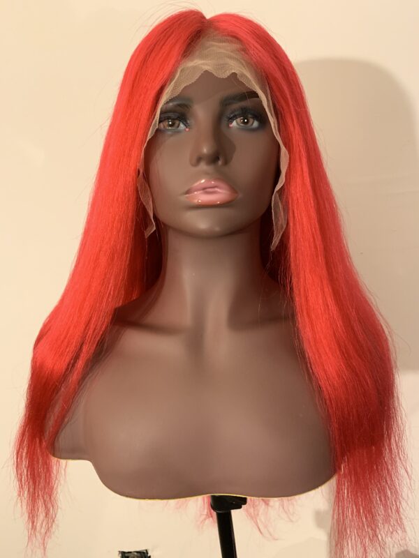 Red Human Hair Lace Front Wig