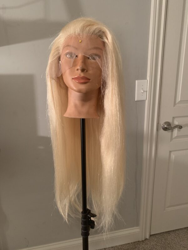Platinum Blonde Human Hair Full Lace Wig - Image 3