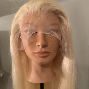 Straight Platinum Blonde Human Hair Lace Front Wig