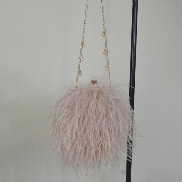 Ostrich Feather Fur Crossbody Purse