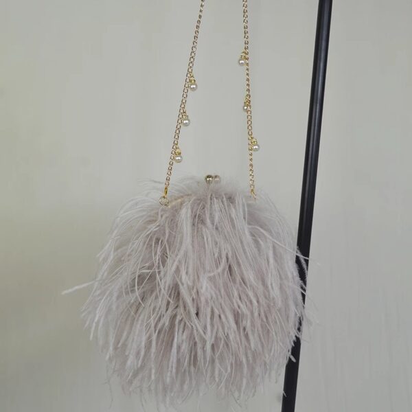 Ostrich Feather Fur Crossbody Purse