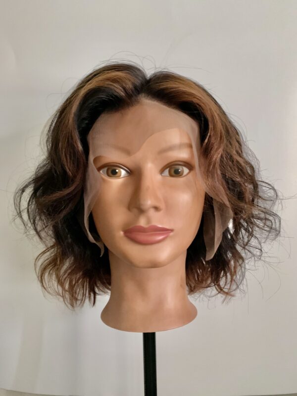 Black With Honey Blonde Money Piece Highlights and Ombré Bob Human Hair Lace Front Wig