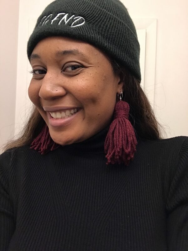 Burgundy Yarn Tassel/Fringe Earrings
