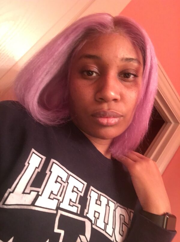 Lavender Purple Human Hair Lace Front Wig
