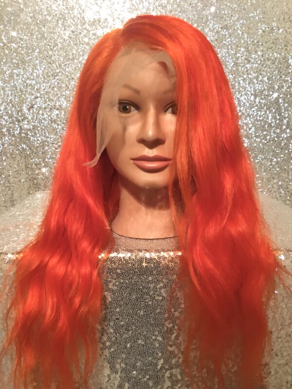 Orange Human Hair Lace Front Wig