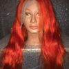 Orange Human Hair Lace Front Wig