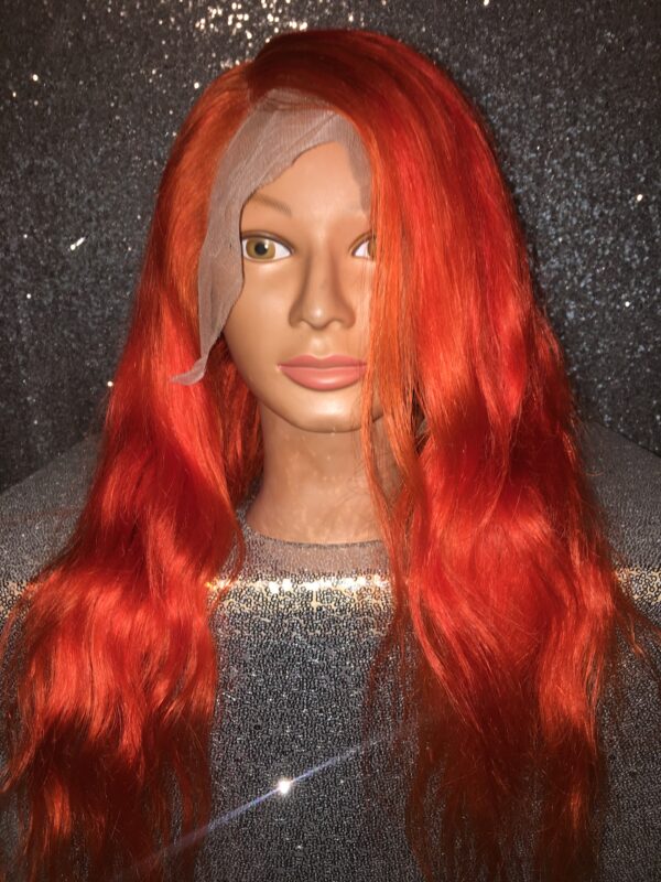 Orange Human Hair Lace Front Wig