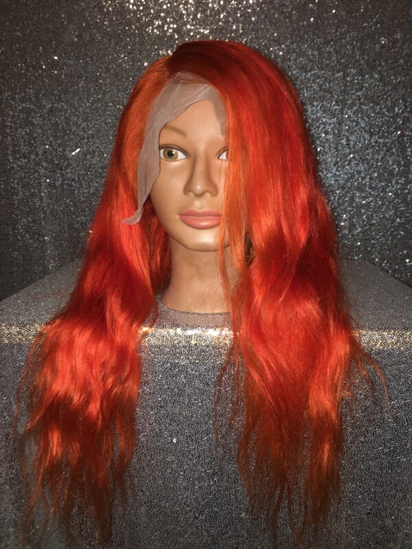 Orange Human Hair Lace Front Wig