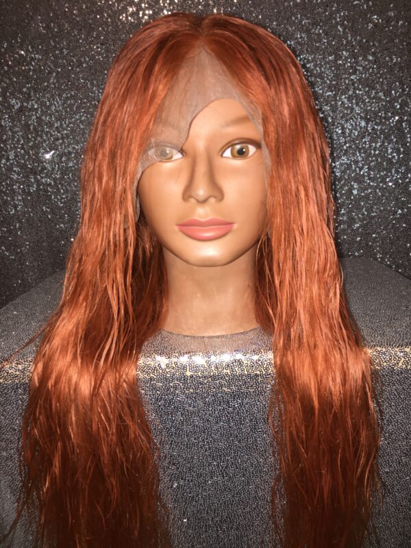 Straight Copper Human Hair Lace Front Wig