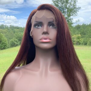 Dark Auburn Copper Human Hair Lace Front Wig