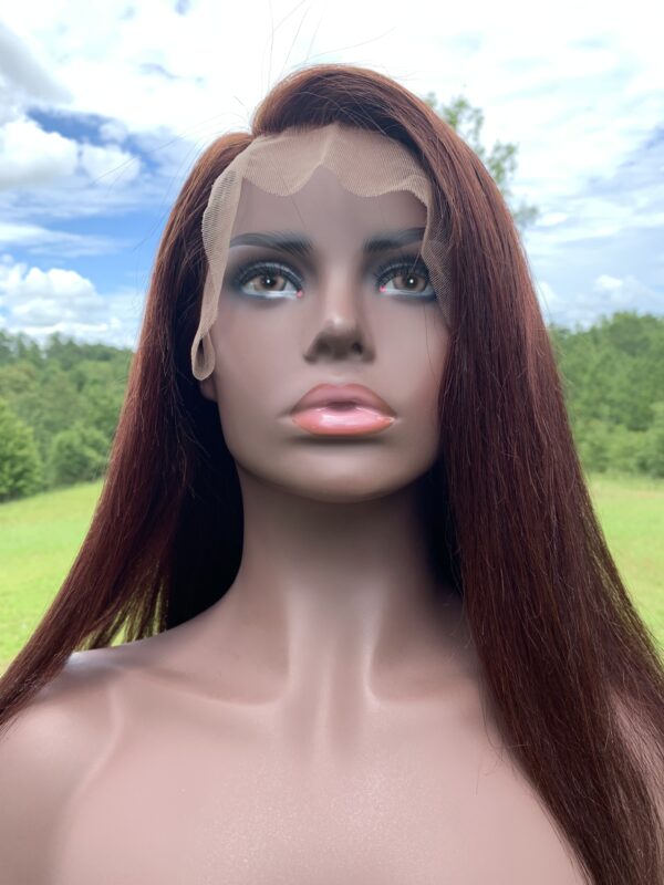Dark Auburn Copper Human Hair Lace Front Wig
