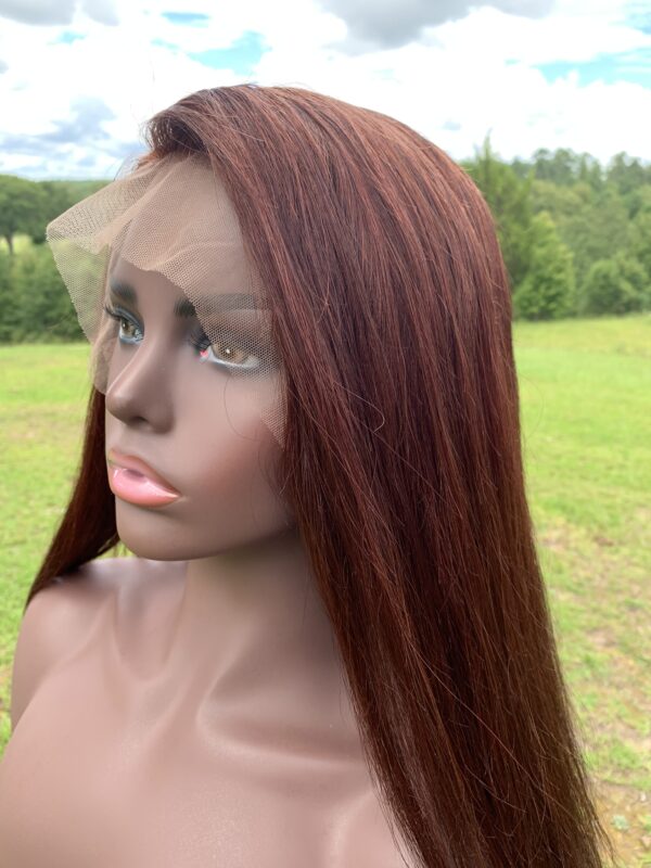 Dark Auburn Copper Human Hair Lace Front Wig