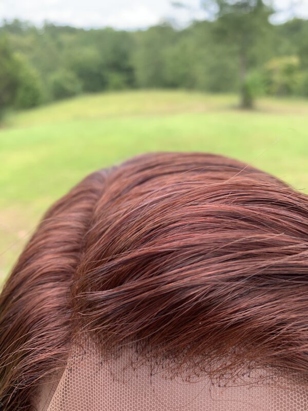 Dark Auburn Copper Human Hair Lace Front Wig