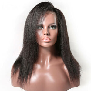 Kinky Straight Human Hair Lace Front Wig