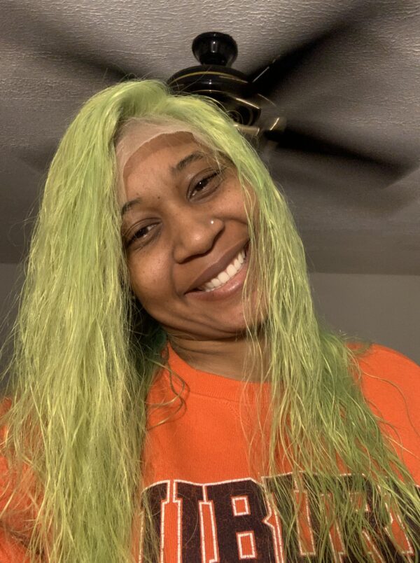 Lime Green Human Hair Lace Front Wig