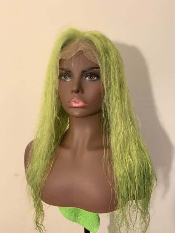 Lime Green Human Hair Lace Front Wig