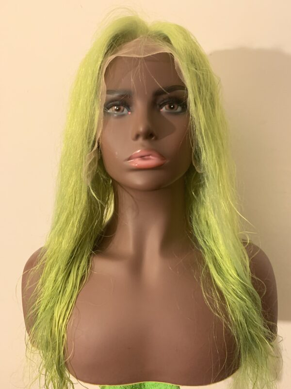 Lime Green Human Hair Lace Front Wig