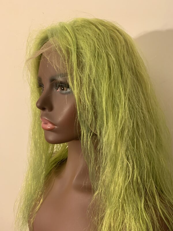 Lime Green Human Hair Lace Front Wig