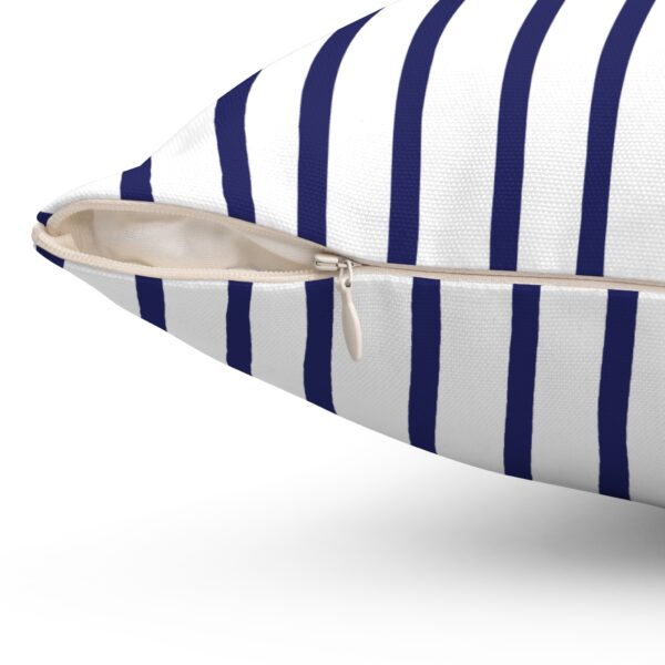 Blue And White Striped Square Decorative Accent Pillow - Image 3