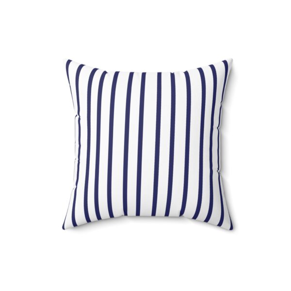 Blue And White Striped Square Decorative Accent Pillow - Image 8