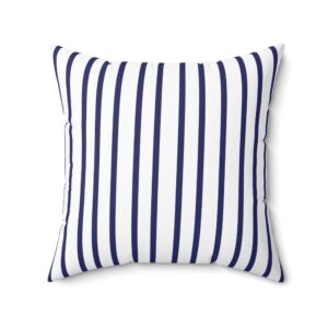 Blue And White Striped Square Decorative Accent Pillow