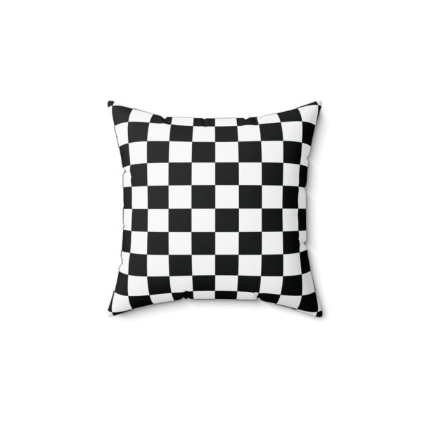 Black And White Checkered Square Decorative Accent Pillow - Image 4