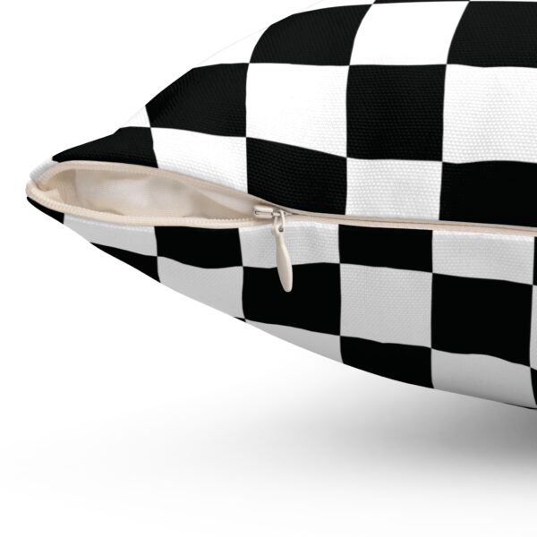 Black And White Checkered Square Decorative Accent Pillow - Image 3