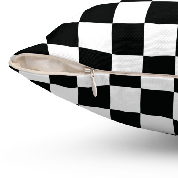 Black And White Checkered Square Decorative Accent Pillow - Image 9