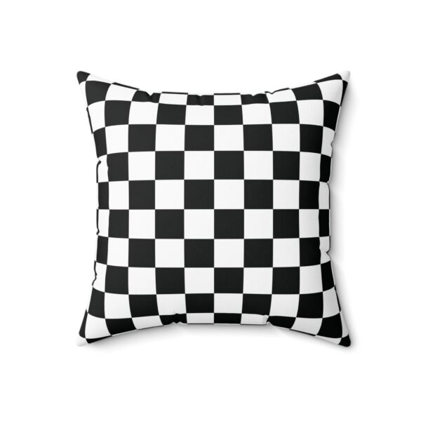 Black And White Checkered Square Decorative Accent Pillow - Image 10