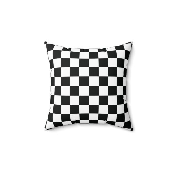 Black And White Checkered Square Decorative Accent Pillow - Image 5