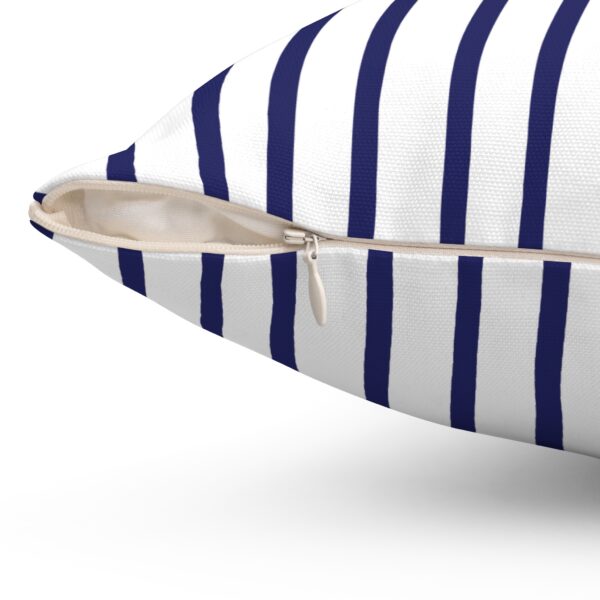 Blue And White Striped Square Decorative Accent Pillow - Image 12