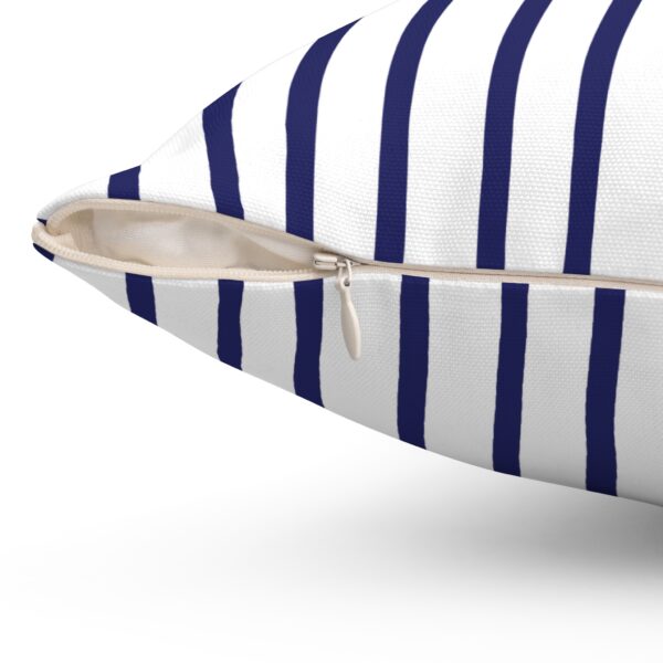 Blue And White Striped Square Decorative Accent Pillow - Image 9