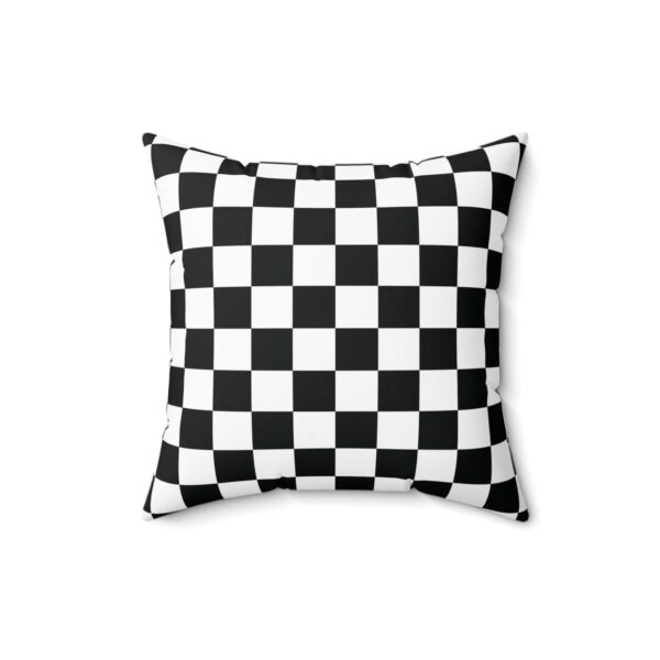 Black And White Checkered Square Decorative Accent Pillow - Image 8