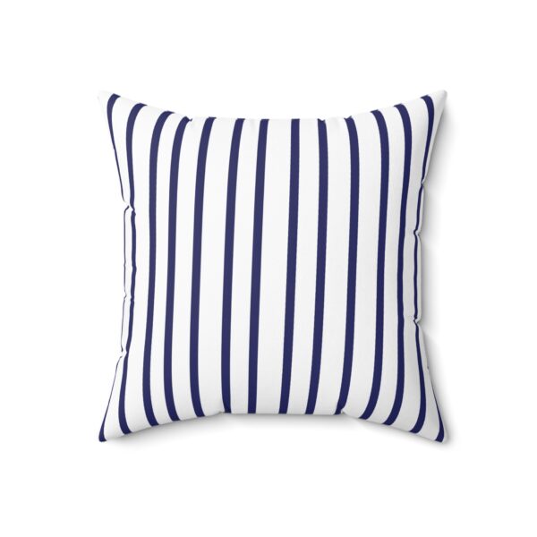 Blue And White Striped Square Decorative Accent Pillow - Image 11