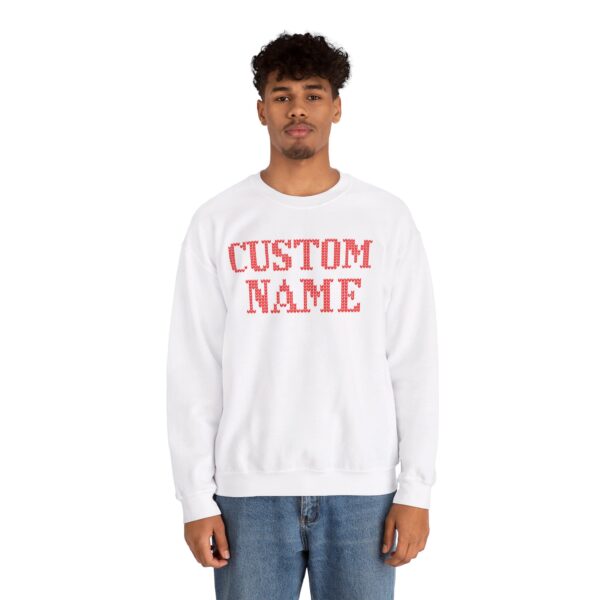 Knit Letter Custom Name Holiday Unisex Sweatshirt - Image 5