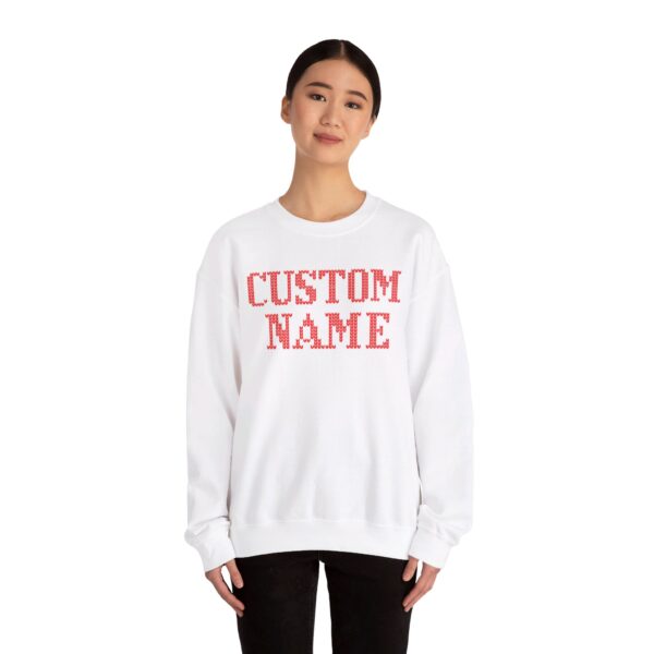 Knit Letter Custom Name Holiday Unisex Sweatshirt - Image 4